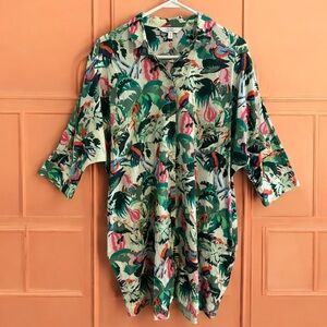Paris Atelier & Other Stories Oversized Wild Birds Jungle Tunic Dress in Size 6